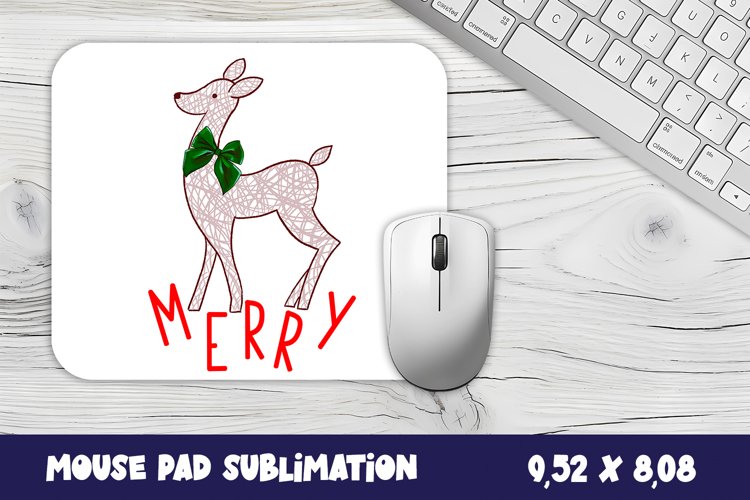Animal Mouse Pad Sublimation Design | deer mouse pad example image 1