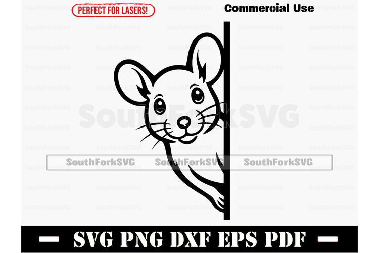 Peering Mouse SVG PNG DXF EPS PDF
