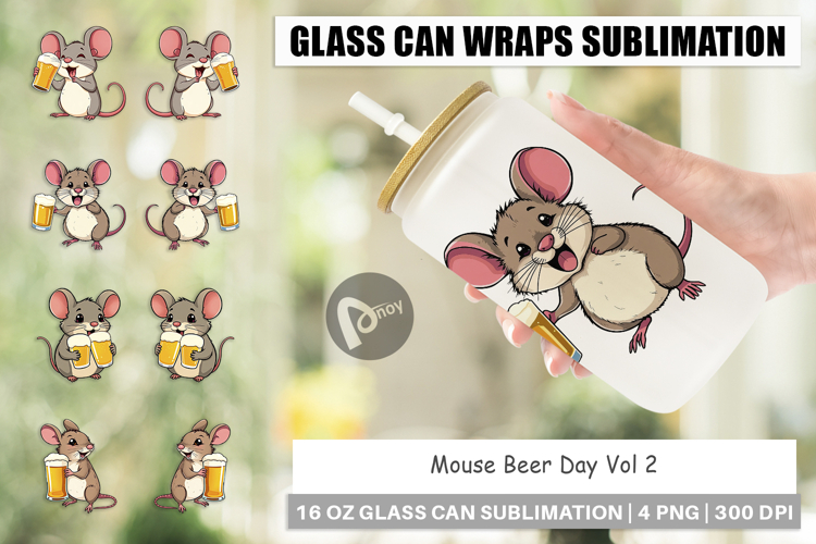 Glass Can Mouse Beer Day