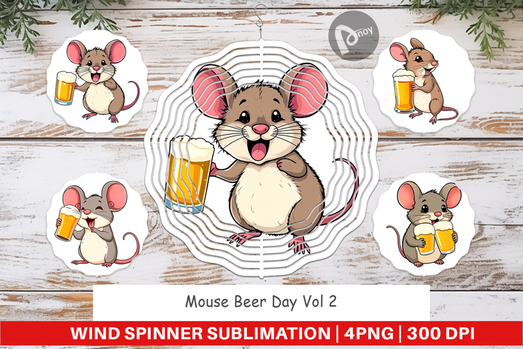 Wind Spinner Mouse Beer Day