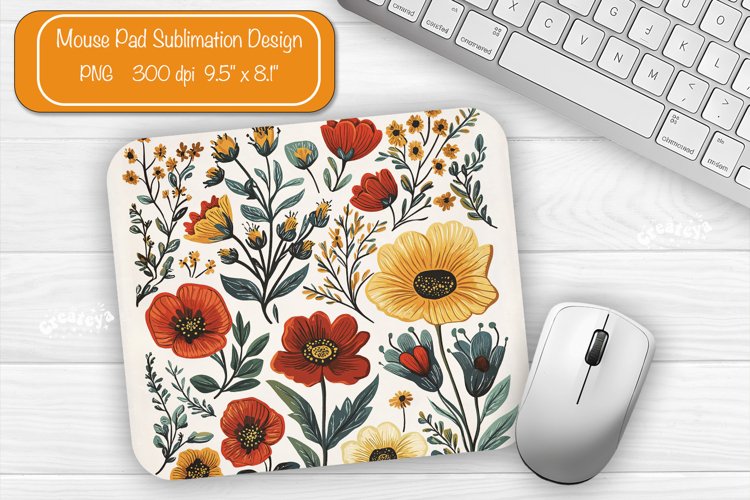 Flower Mouse pad Spring mouse pad sublimation design png