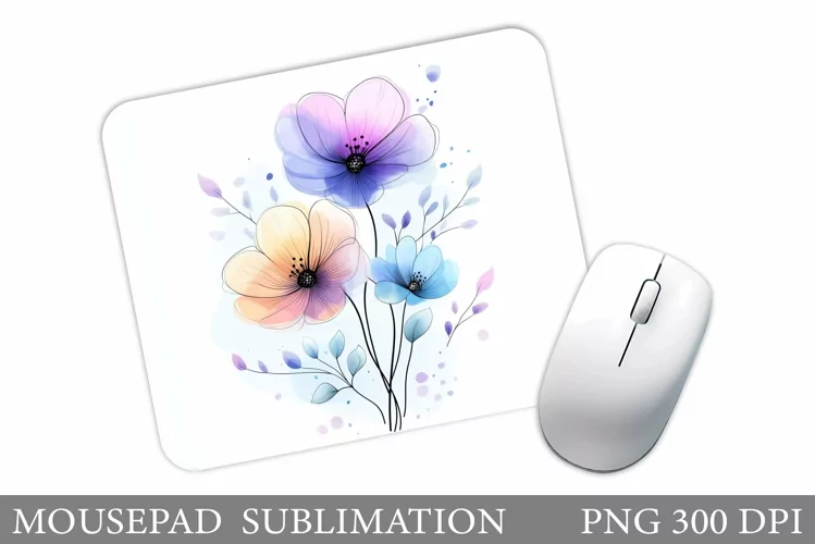 Flowers Mouse Pad Sublimation. Floral Mouse Pad Design
