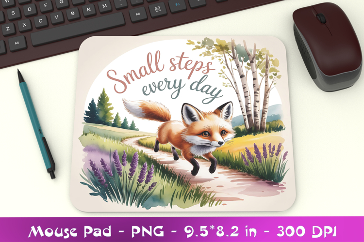 Motivational Fox Mousepad Sublimation PNG