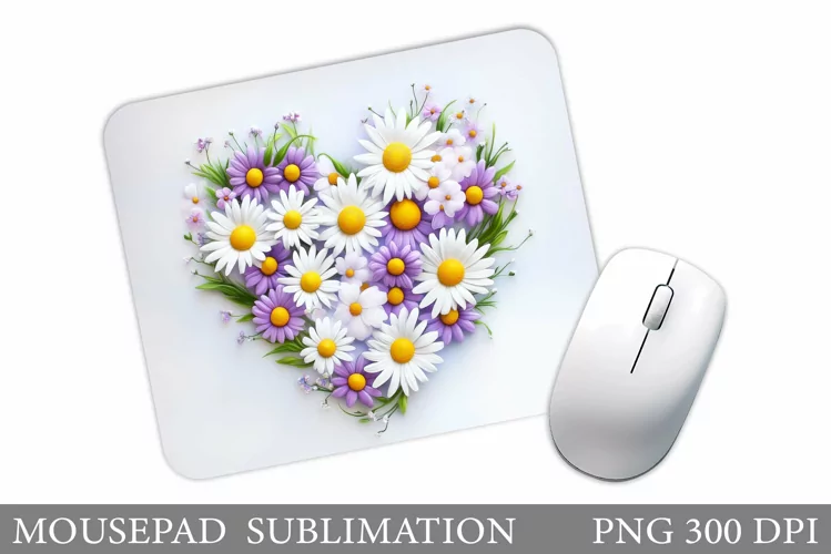 Daisy Flowers Mouse Pad. Flowers Mouse Pad Sublimation