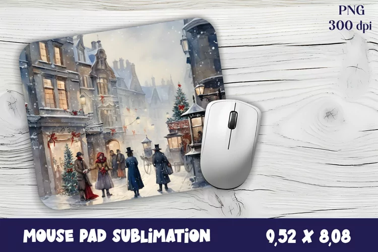 Christmas mouse pad winter / village sublimation
