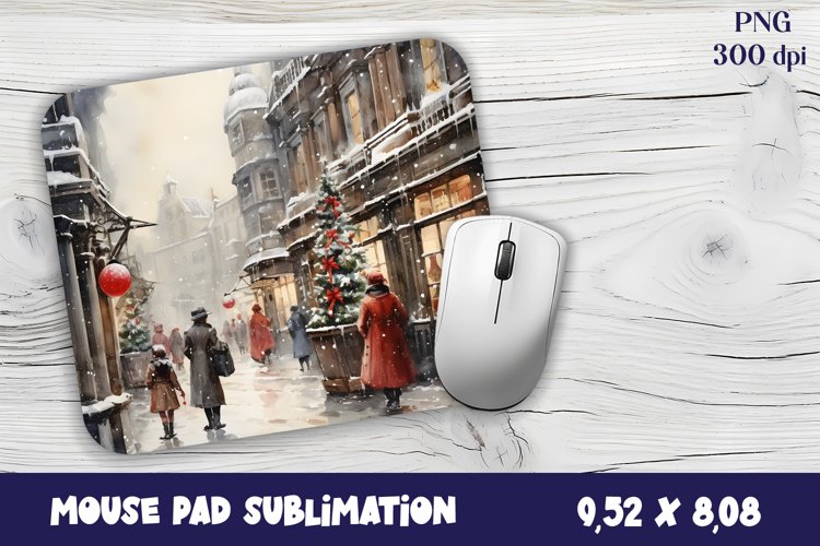 Christmas mouse pad winter / village sublimation example image 1