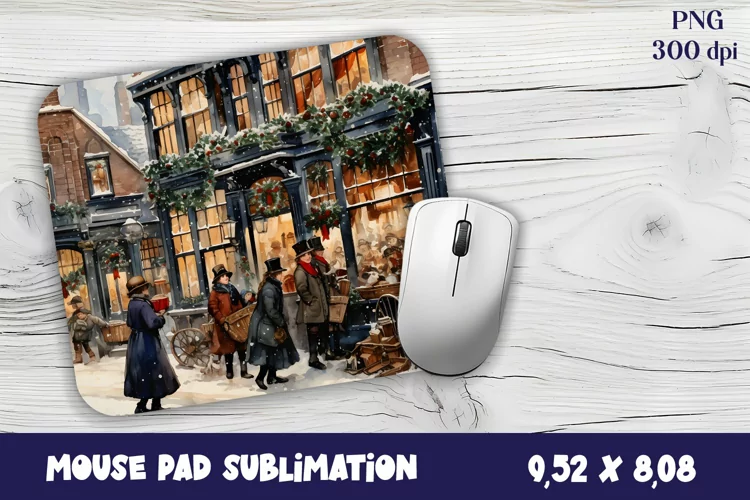 Christmas mouse pad winter / village sublimation
