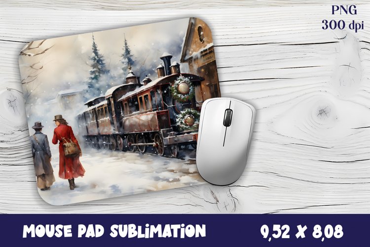 Christmas mouse pad winter / village sublimation