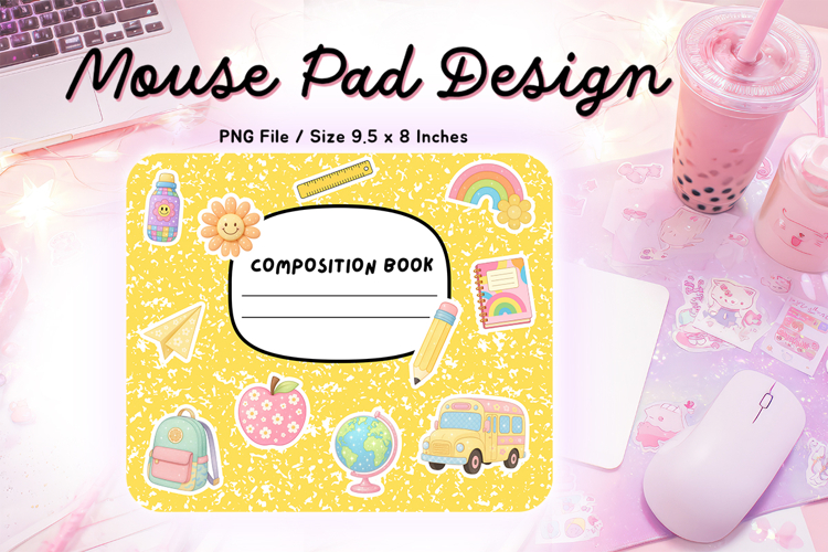 Composition Book Mouse Pad Back to school Teacher Gift