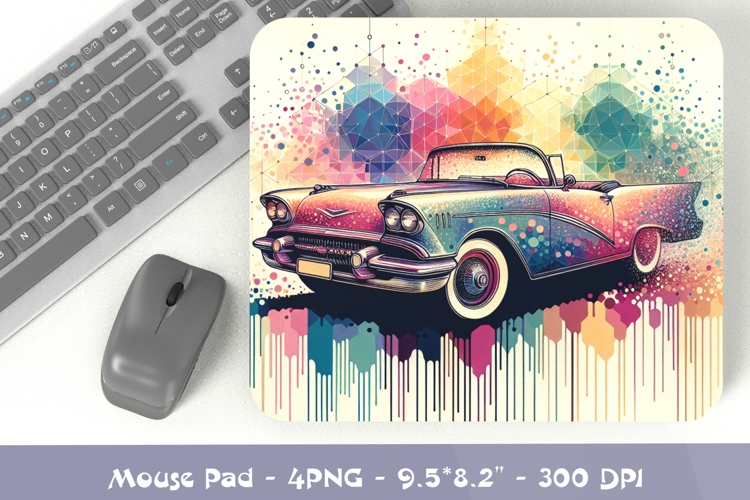 Watercolor Car Mousepad Sublimation PNG