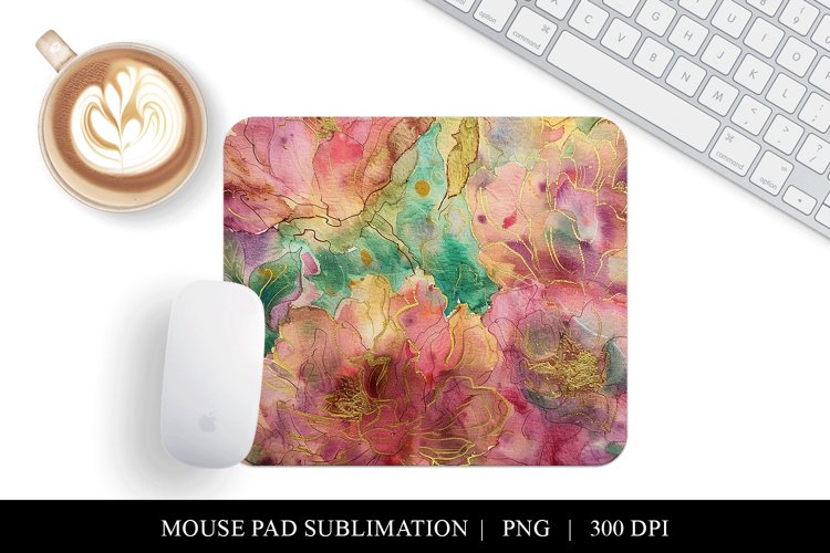 Abstract Floral Mouse Pad Design, Digital Download