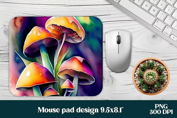 Magic mushroom mouse pad | Mystical moon mousepad