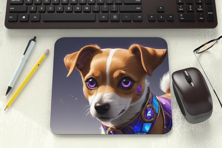 Fantasy Anime Dog Mouse Pad PNG Sublimation Design