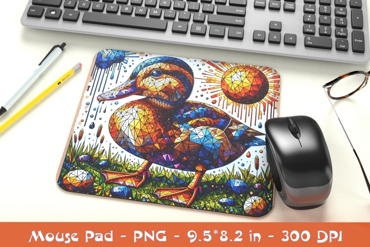 Geometric Stained Glass Duck Colorful Sublimation Art