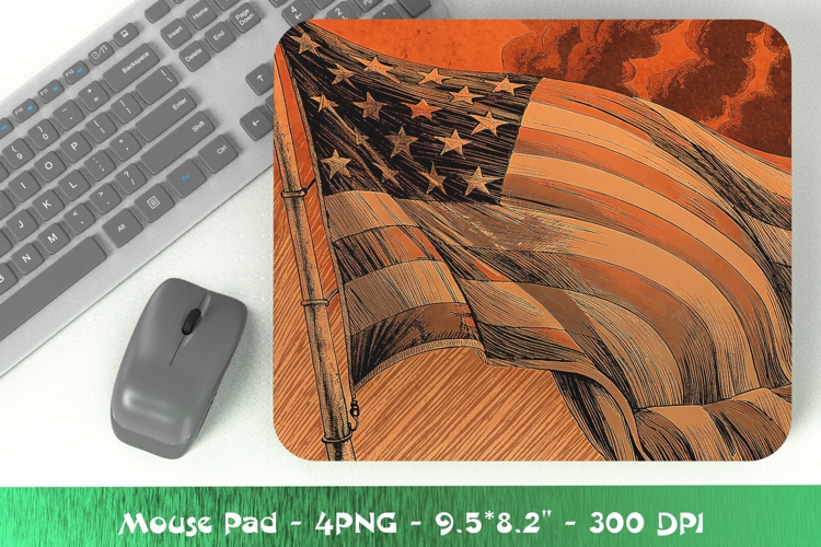 American Flag Mousepad Sublimation PNG
