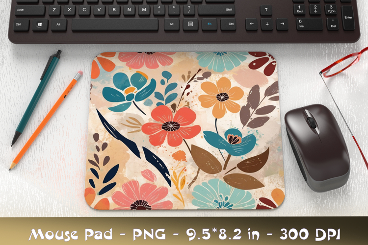 Boho Flowers Mousepad Sublimation PNG