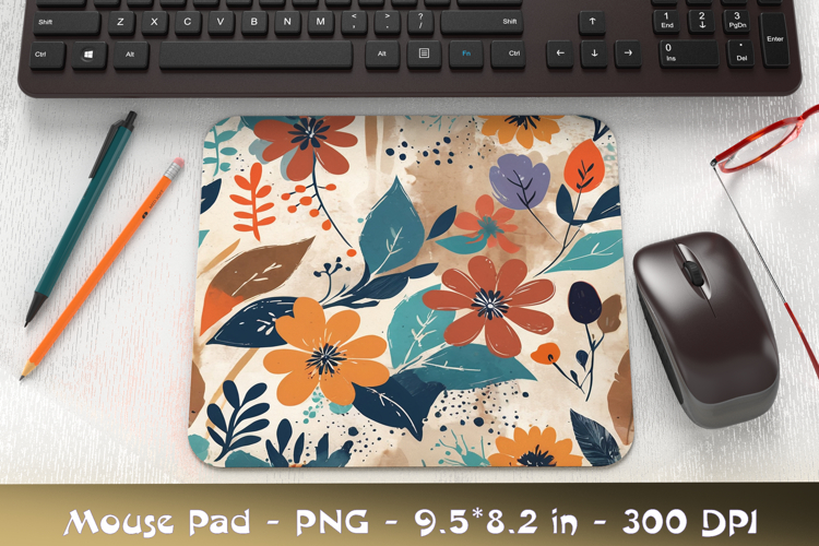 Ethnic Flowers Inspiration Mousepad Sublimation PNG