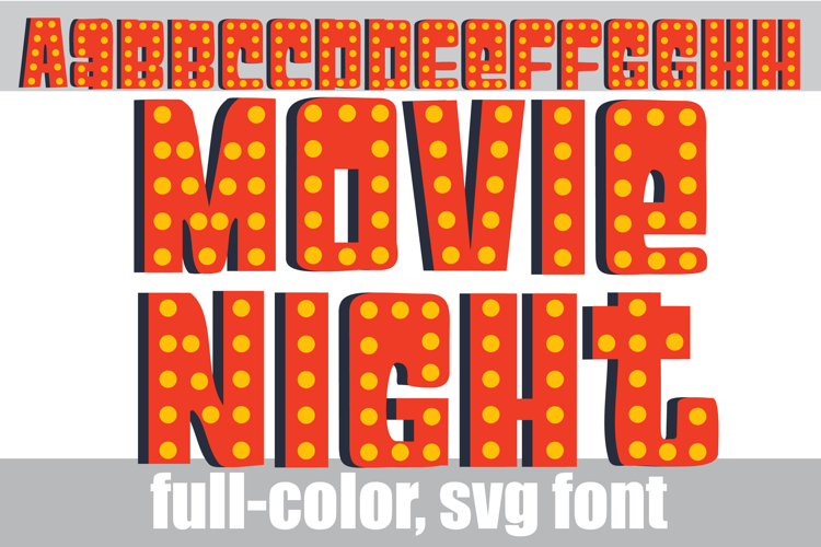 Movie Night Color Font