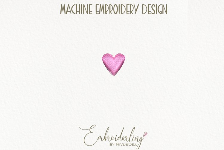 Tiny Heart Machine embroidery design. Love embroidery example image 1