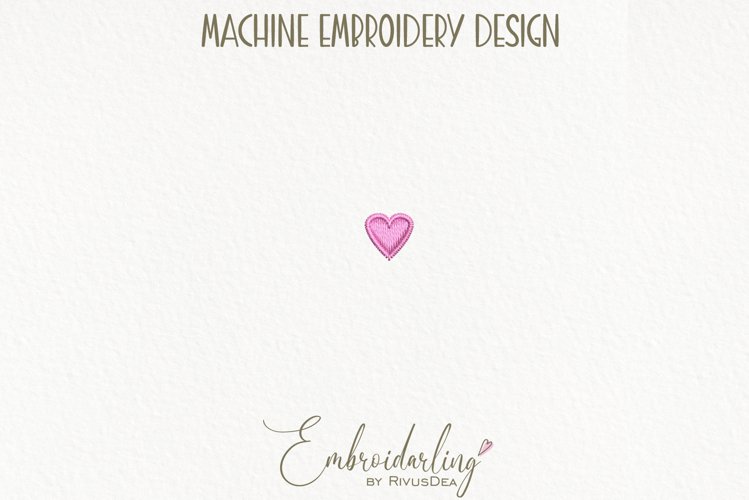 Tiny Heart Machine embroidery design. Love embroidery