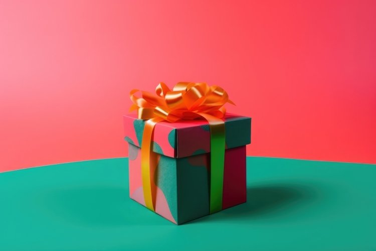 Colorful present box background