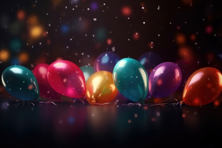 Festive balloons birthday background example image 1