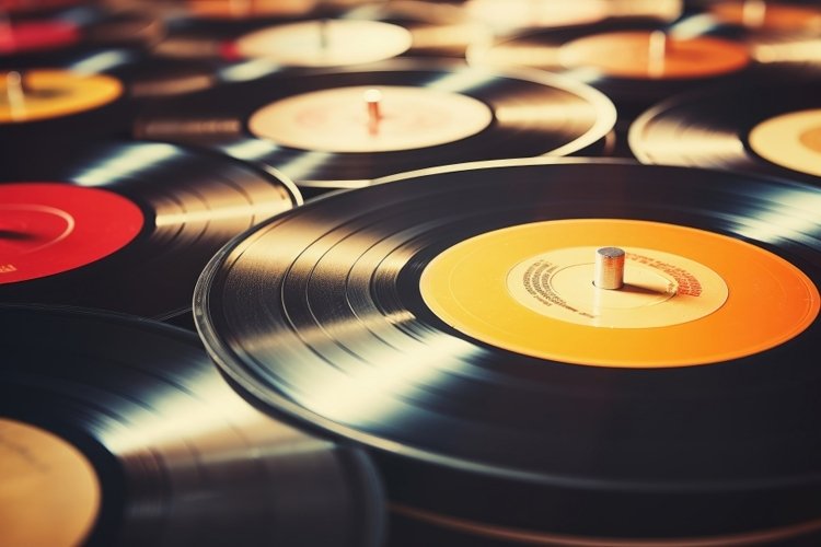 A vintage vinyl music background