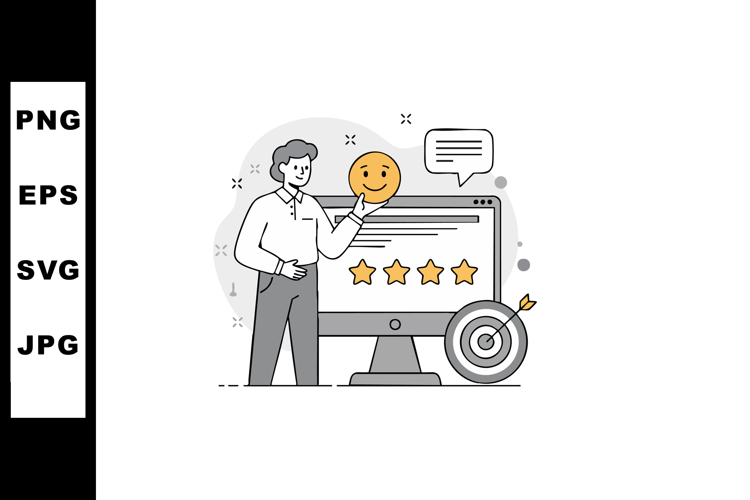 Customer satisfaction feedback with star rating and target g