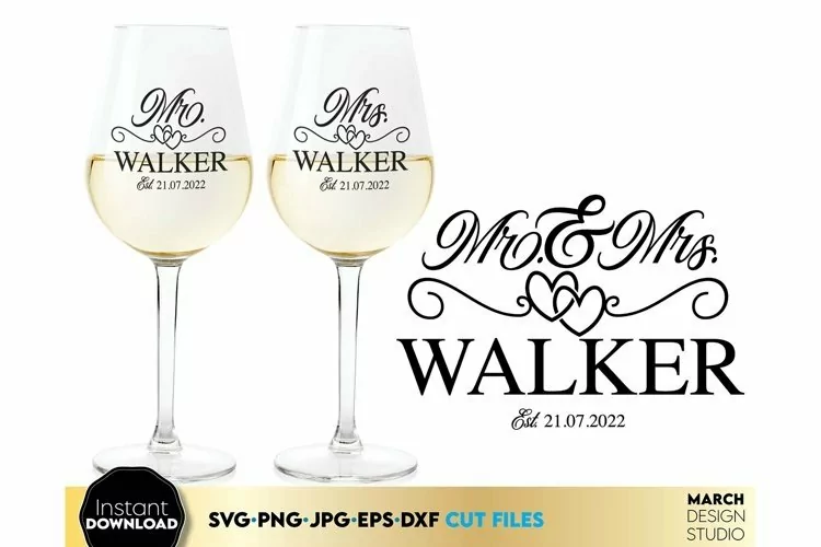 Wedding Monogram svg | Mr and Mrs