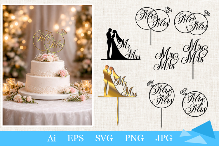 Mr and Mrs, Mr & Mrs, Wedding, Cake Topper, Wedding Cake Toppers, Bride and Groom,
