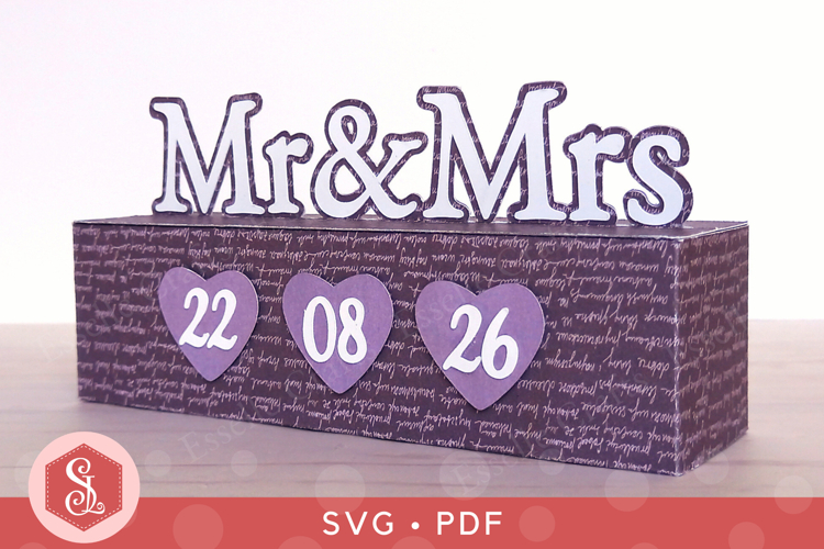 Mr and Mrs Treat Box SVG PDF Templates