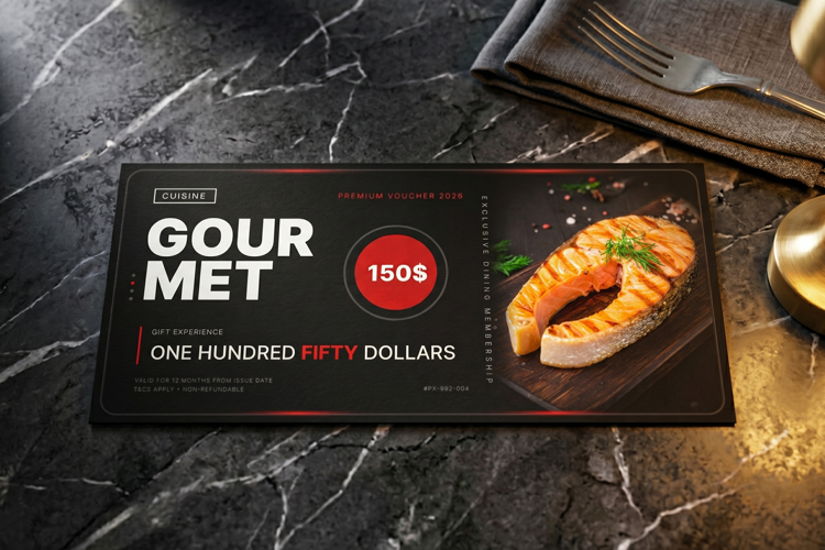 Gourmet Dining Gift Voucher with Grilled Salmon
