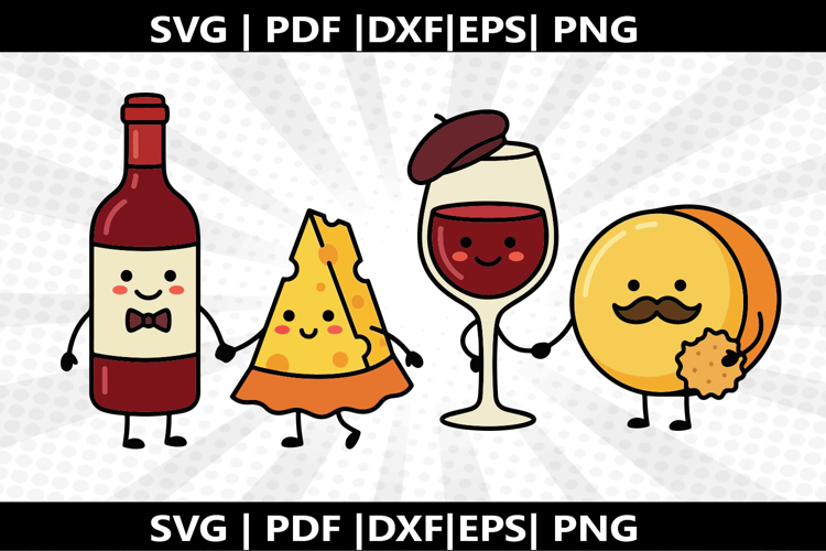 Wine & Cheese cricut Silhouette,kids Shirt