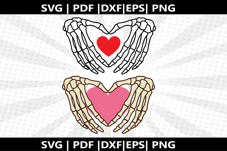 Skeleton hand heart cricut Silhouette,kids Shirt