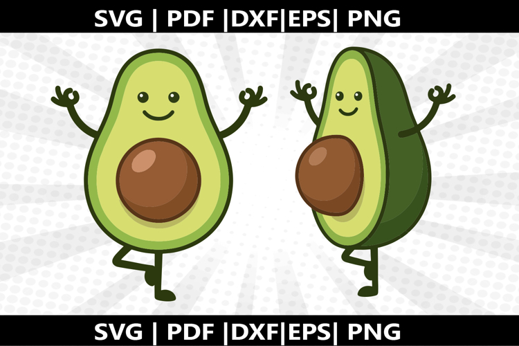 Avocado Yoga SVG cricut Silhouette,kids Shirt ,Cute Svg,