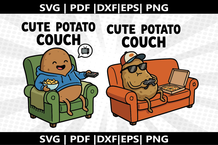 Potato Couch cricut Silhouette,kids Shirt