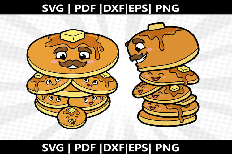 Pancake Stack Family cricut Silhouette,kids Shirt