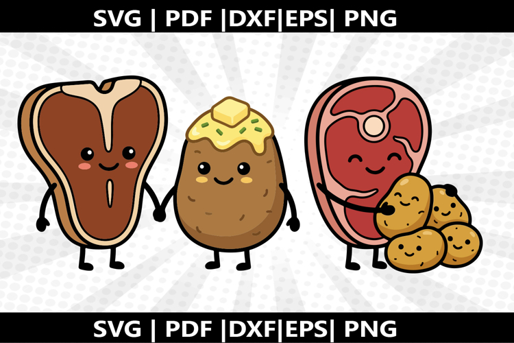 Steak & Potatoes cricut Silhouette,kids Shirt