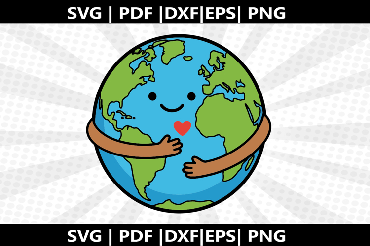 Earth Hug cricut Silhouette,kids Shirt ,Cute Svg,