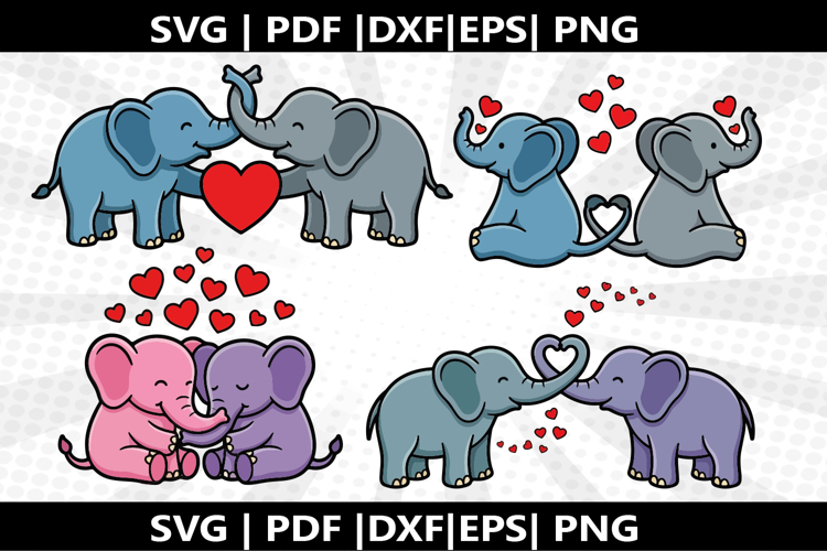 Elephant Couple cricut Silhouette,kids Shirt