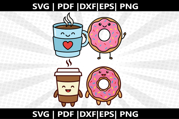 Coffee   Donut cricut Silhouette,kids Shirt