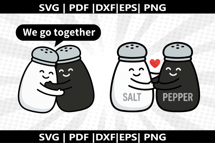 Salt & Pepper Hug cricut Silhouette,kids Shirt