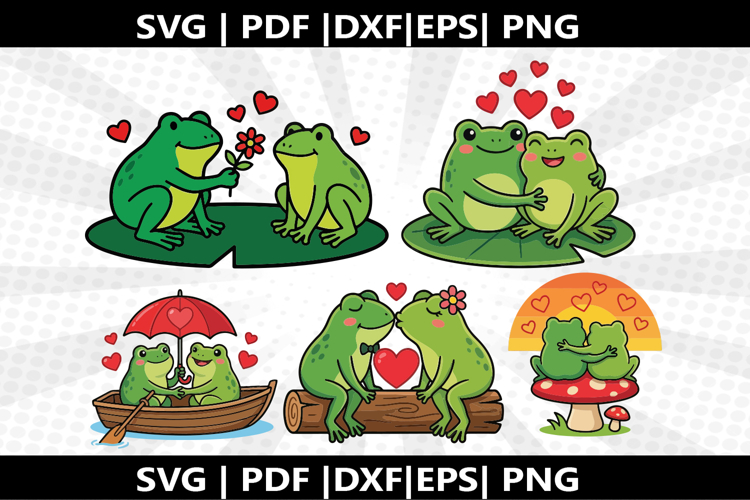 Frog Couple cricut Silhouette,kids Shirt