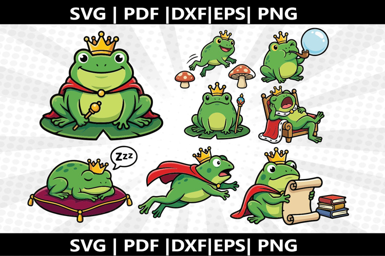 Frog King cricut Silhouette,kids Shirt