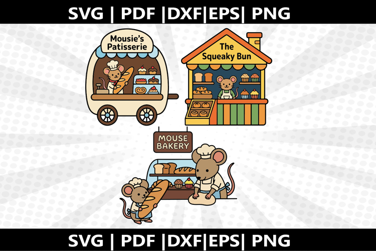 Mouse Bakery cricut Silhouette,kids Shirt ,Cut