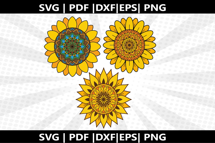 Sunflower Mandala cricut Silhouette,kids Shirt