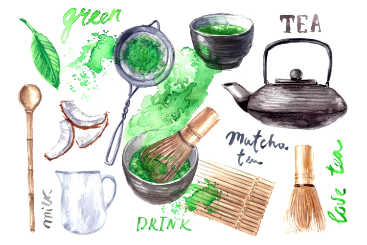Matcha tea poster set