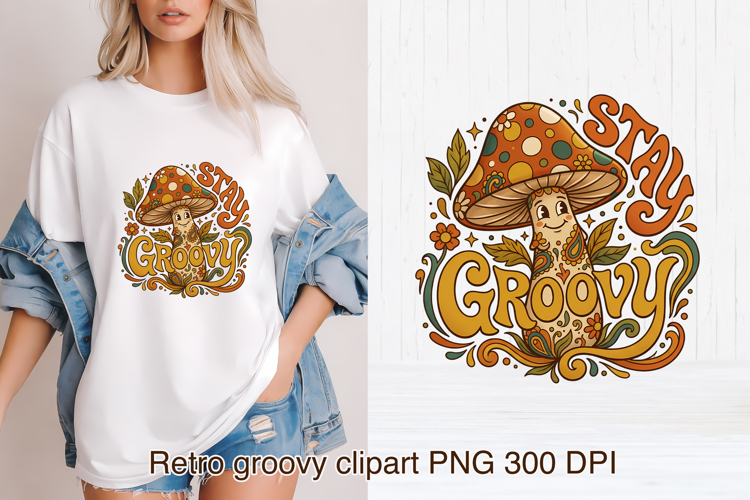 Cute Psychedelic Mushroom Clipart | Groovy Mushroom PNG