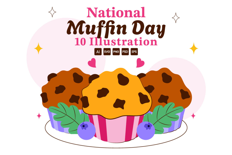 10 National Muffin Day Illustration