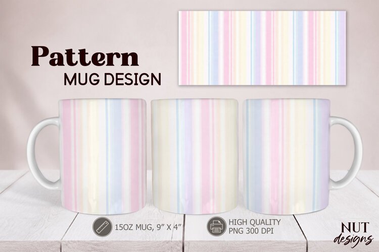 Pastel Stripes Mug Wrap 15oz Mug sublimation example image 1